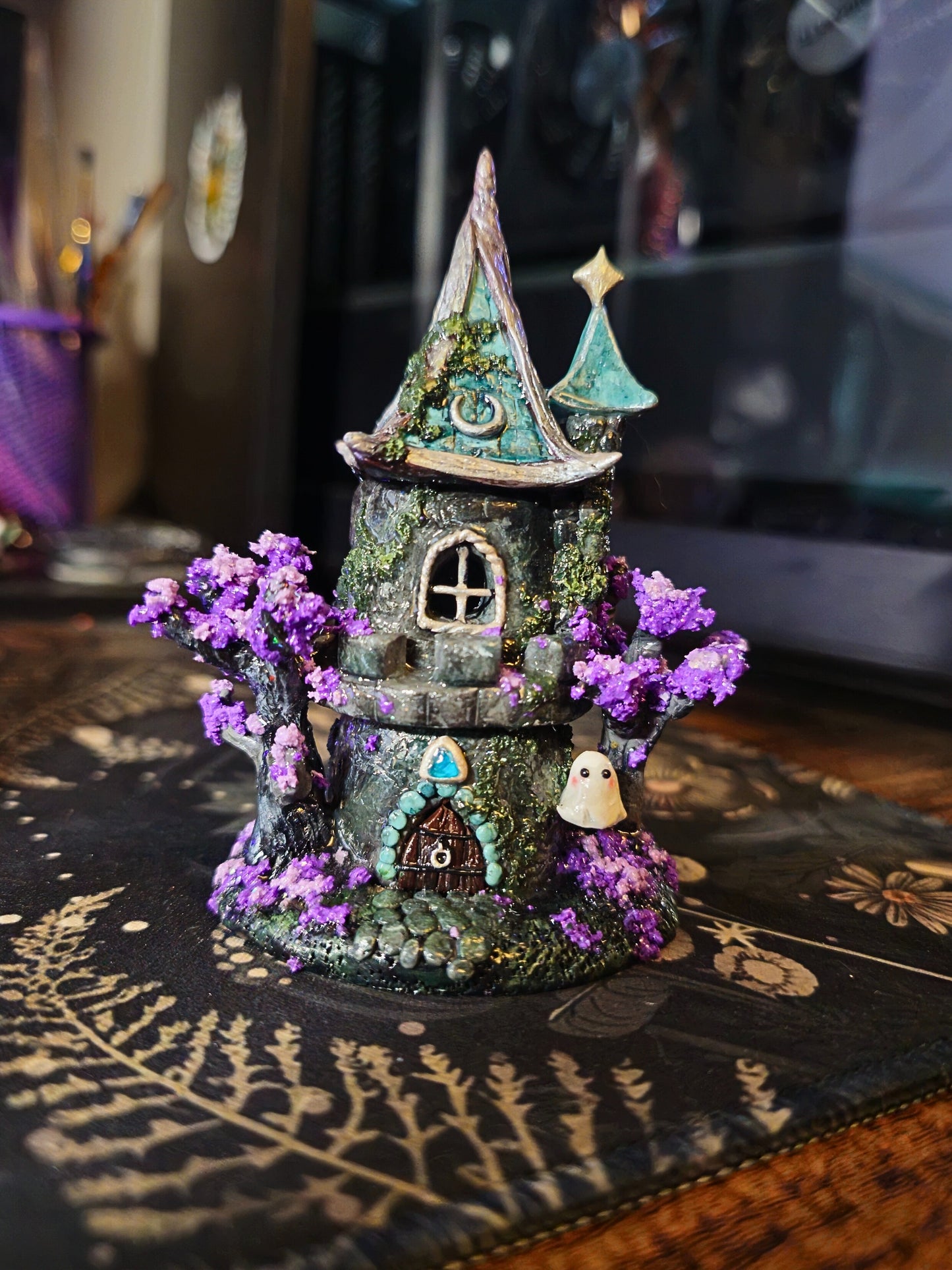 Blue Wizard Tower Figurine