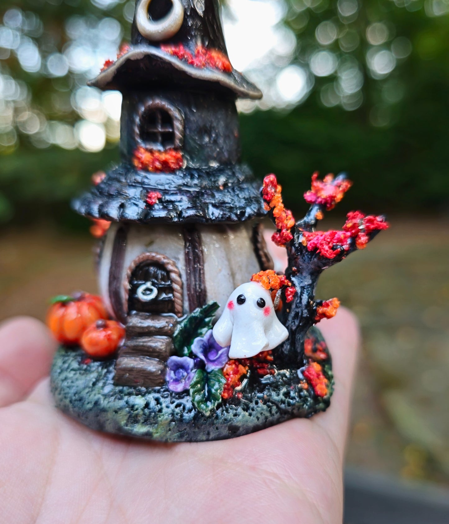 Autumnal Witch Tower Figurine