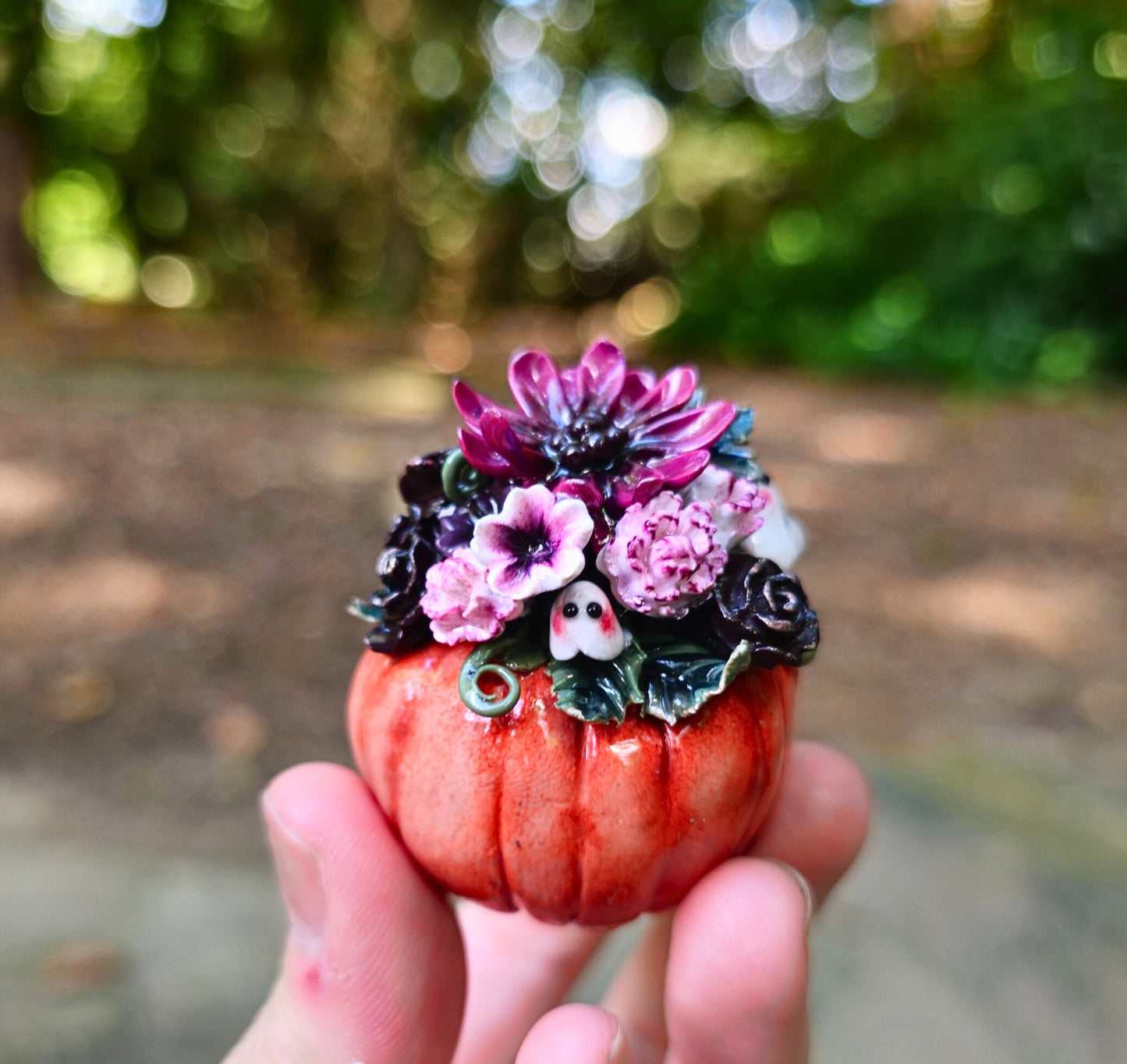 Jack-O'-Lantern Planter Figurine