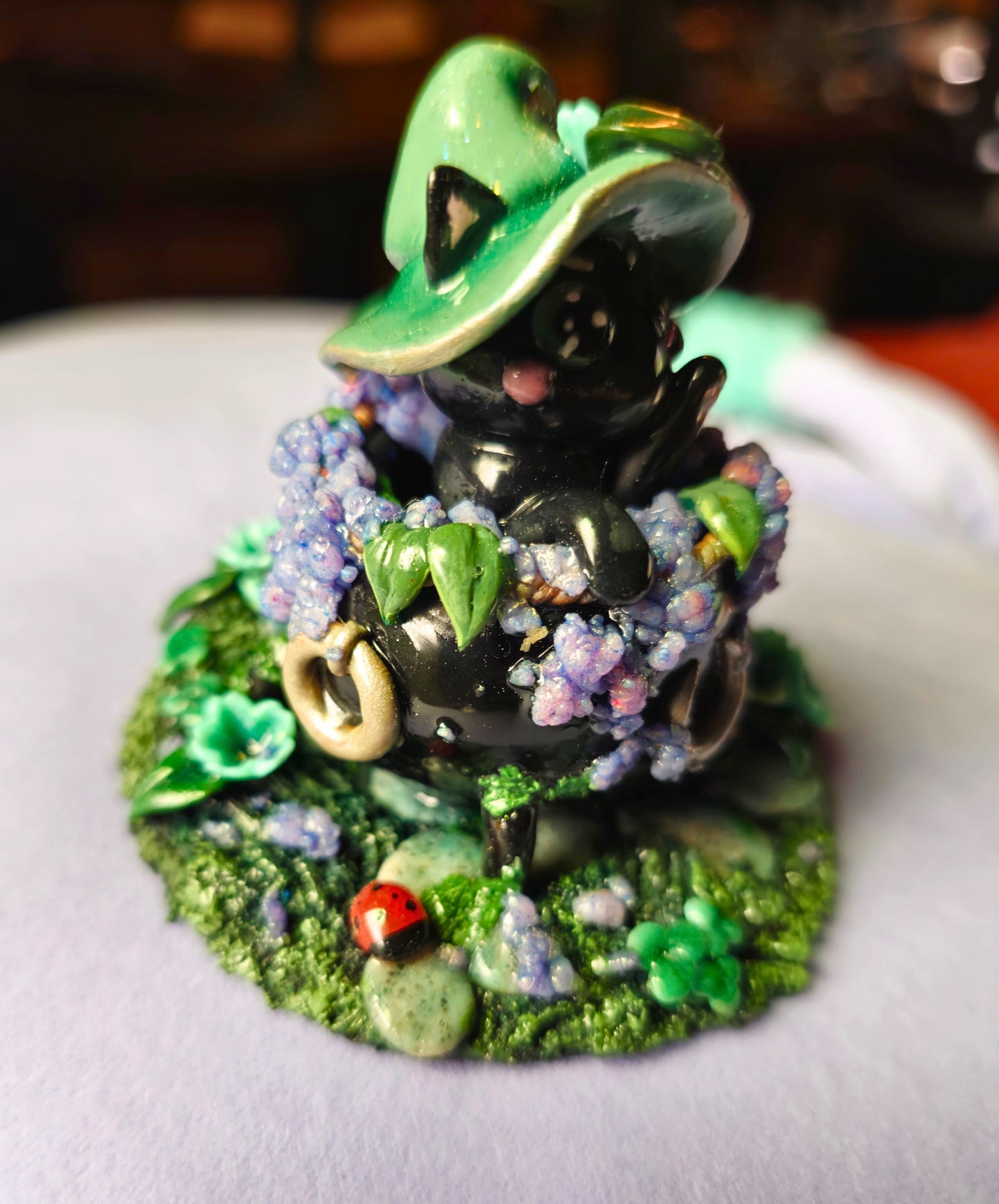 Black Cat Wisteria Cauldron
