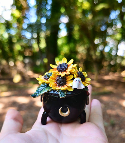 Sunflower Cauldron Figurine