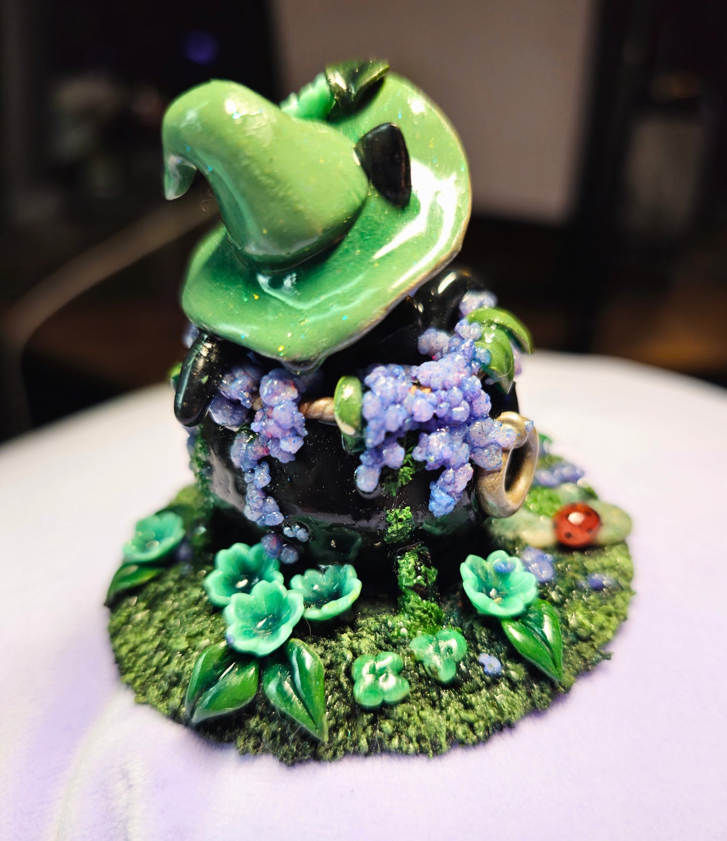 Black Cat Wisteria Cauldron