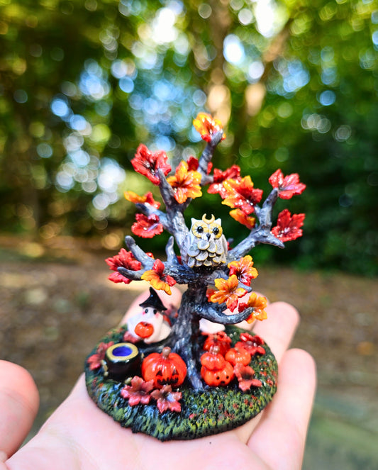 Witch Owl Tree Figurine