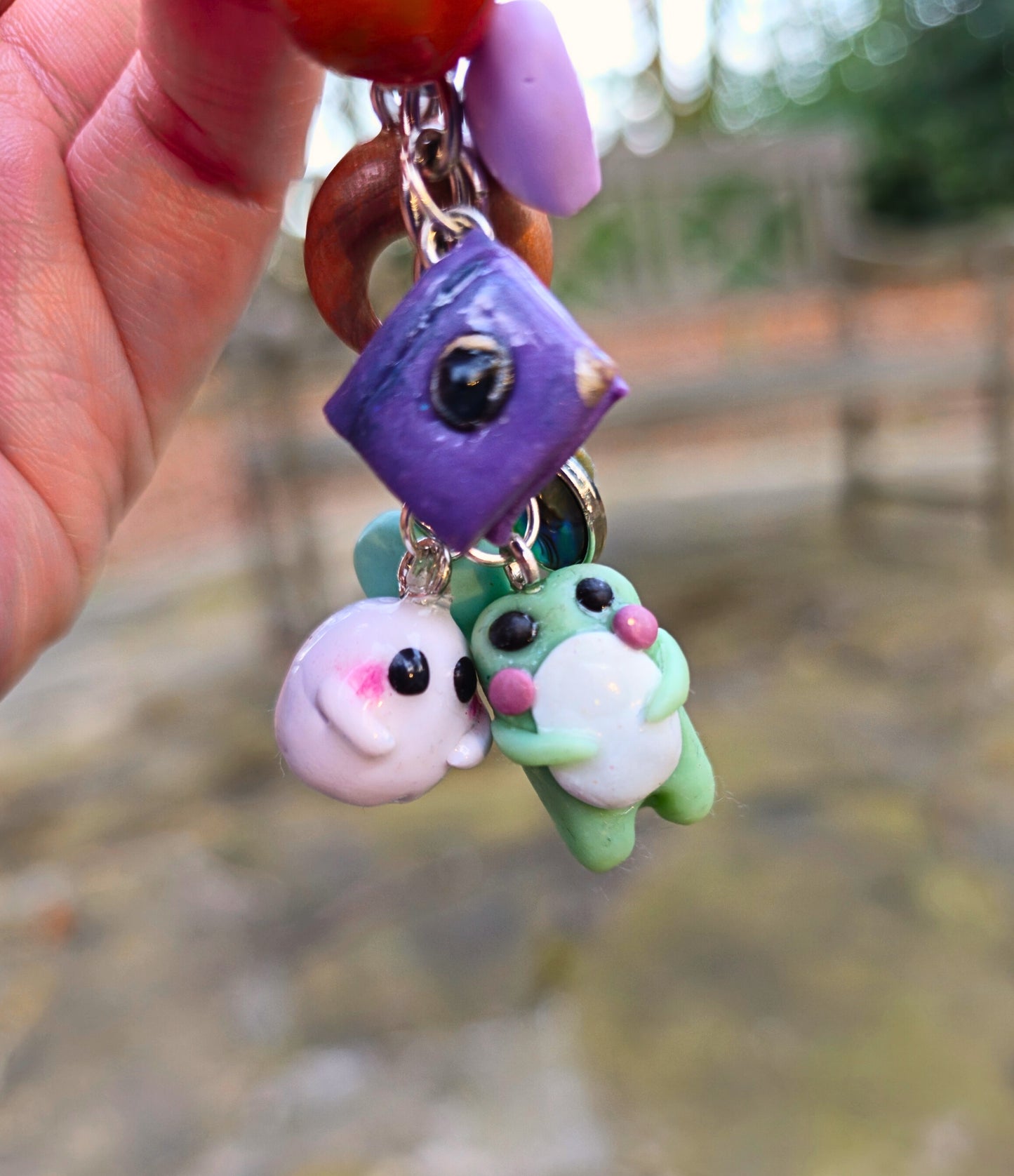 Lily and Puddle Charm Keychain