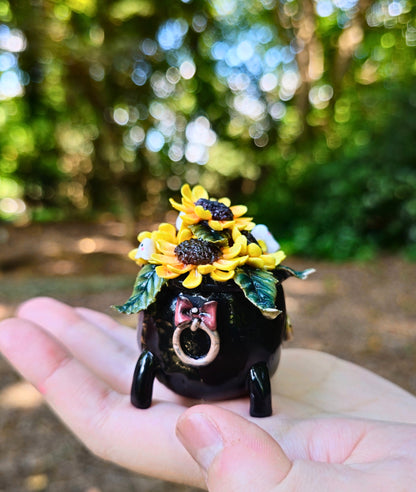 Sunflower Cauldron Figurine
