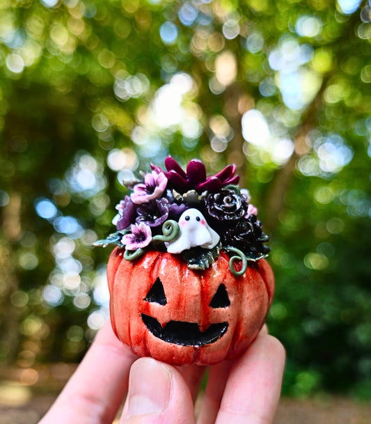 Jack-O'-Lantern Planter Figurine
