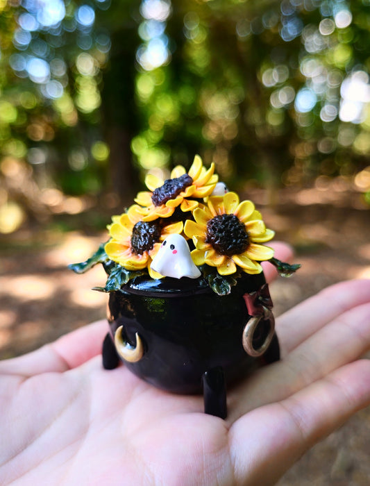 Sunflower Cauldron Figurine