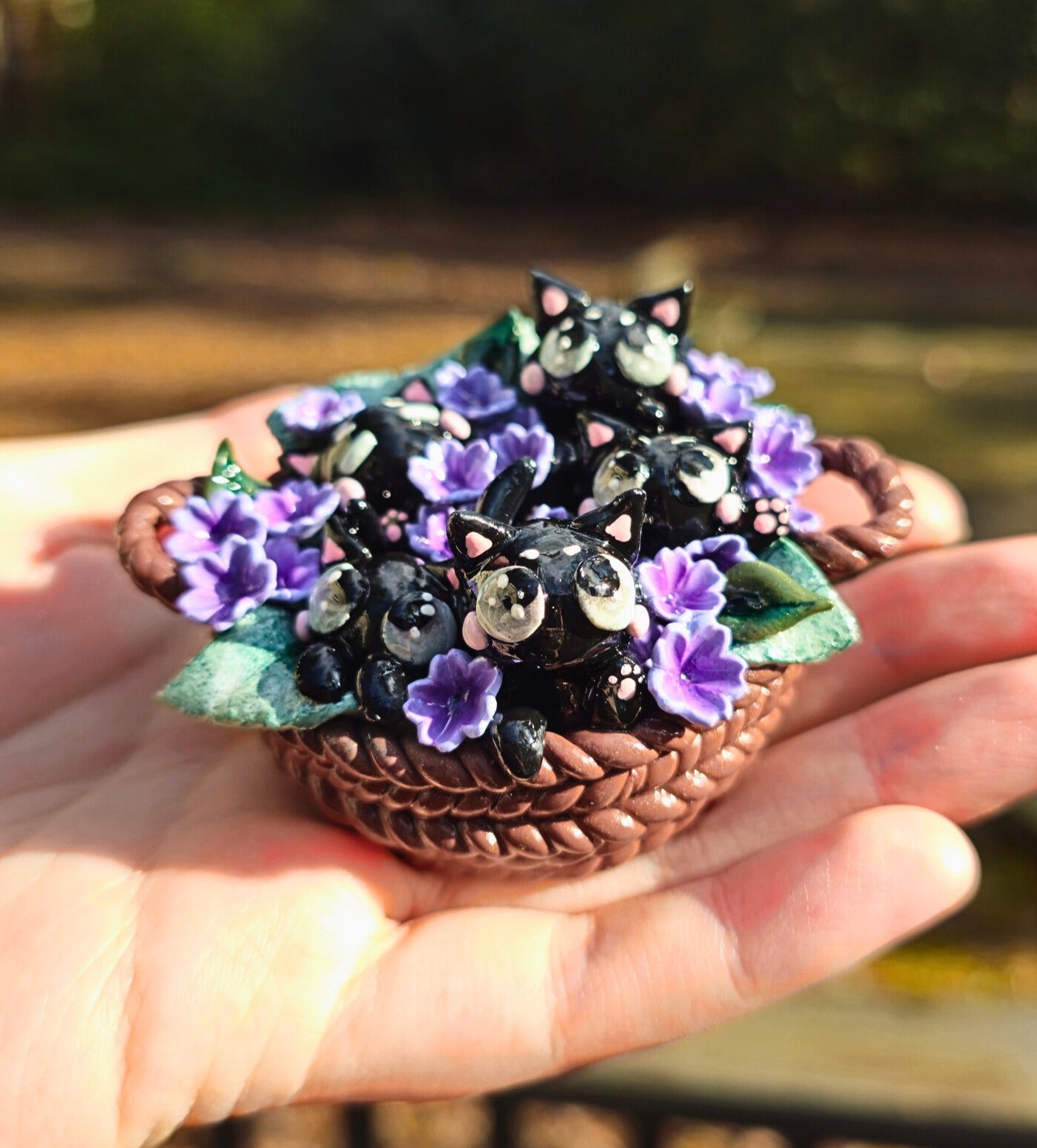 Flower Kitten Basket